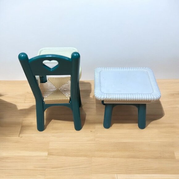 Vintage Fisher-Price Loving Family Dream Dollhouse High Chair & Coffee Table - Picture 4 of 4